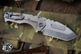 Medford Praetorian "T" Folding Knife Tumbled Titanium 3.75" Tanto Tumble