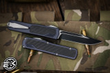 Guardian Tactical SCOUT OTF Automatic Knife Gray/Carbon Fiber Inlay 3.4" Clip Point Black Two-Tone 142211