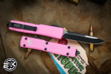 Microtech Ultratech OTF Automatic Knife Blasted Barbie Pink Cerakote 3.4" Drop Point Black 121-1BPK