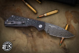 ProTech Strider Custom PT+ Automatic Folding Knife Antique PVD Stainless Steel 3" Nichols Damascus   2023.007