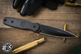 Blackside Customs Phase 7 SDM (Size Does Matter) Fixed Blade Knife Carbon Fiber 4.5" MagnaCut Dagger Black