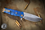Medford USMC FF Fighter Flipper Knife Blue/Bronze Titanium 4.25" Drop Point Tumbled
