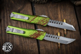 Microtech Combat Troodon Zombie Hellhound/Warhound Knife Set 3.8" Stonewash  219-13SETZTS (Preowned)