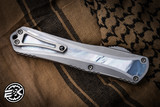 Heretic Knives Custom Manticore X Stainless MOP Inlay 3.7" Dagger Vegas Forge Blued Damascus
