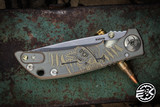 Spartan Blades Custom SHF Harsey Folding Knife Gold "Plague Doctor" Titanium 3.25" Stonewash