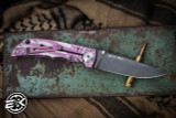 Spartan Blades Custom SHF Harsey Folding Knife Pink American Flag Titanium 3.25" Damascus 