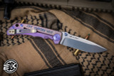 Spartan Blades Custom SHF Harsey Folding Knife Purple USA "Graffiti" Titanium 4" MagnaCut Stonewash