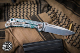Spartan Blades Custom SHF Harsey Folding Knife Satin "GreenMan" Titanium 4" MagnaCut Stonewash