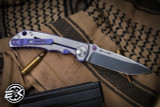 Spartan Blades Custom SHF Harsey Folding Knife Satin/Purple Honeycomb Titanium 4" MagnaCut Stonewash
