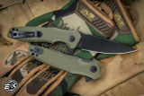 Spartan Blades Field Grade Poros Folding Knife OD Green G10 3.875" Drop Point Black  -SFBL11GR