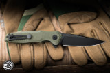 Spartan Blades Poros Field Grade Folding Knife OD Green G10 3.875" 154CM Drop Point Black  -SFBL11GR