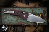 Three Rivers Manufacturing SHADOW River-LOK Folding Knife Merlot Micarta 3.2" Stonewash