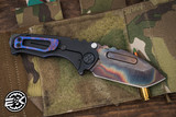 Medford Micro Praetorian T Folding Knife Black Titanium w/ Violet Pinstripe 2.9" Vulcan Tanto 