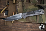 Chris Reeve Knives Large Sebenza 31 Bog Oak Inlay/Titanium MagnaCut Knife 3.6" Drop Point Polished L31-1137 