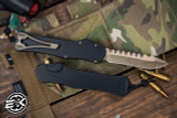 Heretic Knives Hydra OTF Automatic Knife Black 3.6" Recurve Bronze H008-7A