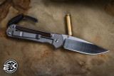 Chris Reeve Knives Small Sebenza 31 Folding Knife Glass Blasted Titanium, Macassar Ebony Inlay 3" Magnacut Drop Point Polished S31-1140