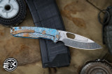 Medford Infraction Folding Knife Aqua/Bronze Hammered Sculpted Titanium 3.6" Drop Point