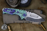 Medford Praetorian Genesis T Folding Knife "HULK" Green/Violet Sculpted Titanium 3.3" Drop Point Tumbled