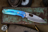 Medford Infraction Folding Knife Blue to Teal Fade Titanium 3.6" Drop Point Tumbled