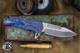 Medford Proxima Flipper Folding Knife Violet Stained Glass Sculpted Titanium 3.9" Drop Point Tumbled