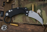 Reate EXO-K Karambit Button Lock Knife Black Aluminum 3" Stonewash (Preowned))