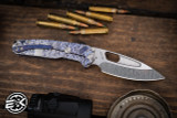 Medford Infraction Folding Knife Violet/Silver Hammered Sculpted Titanium 3.6" Drop Point Tumbled