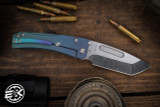 Medford Slim Midi Folding Knife Teal to Blue Fade Titanium 3.25" Tanto Tumbled