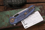 Curtiss Knives F3 Large Spanto Flipper Blue Hex Milled Titanium 4" Magnacut Stonewash