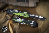 Heretic Knives Hydra V3 OTF Automatic Knife Heretic Camo 3.6" Recurve Two-Tone H008-10A-HCAMO