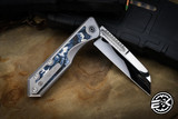 Heretic Knives Custom "Jinn" Slip Joint Mammoth Inlay Titanium 3" Mirror Polish