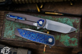 Alliance Designs "EZE" 2.0 Titanium/Dark Ti Inlay- Accents 3.25" Satin Tanto 