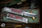 Reate EXO-M G10 Red/Black OTF Knife Titanium 2.95" Tanto Satin