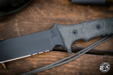 Chris Reeve Knives Pacific Fixed Blade Combat Knife Black Canvas Micarta 6" MagnaCut Clip Point Serrated Black PAC-1001