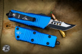 Microtech Troodon Mini OTF Automatic Knife Blue 1.9" Hellhound Black 819-1BLS