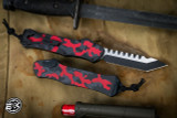 Heretic Knives Hydra V3 OTF Automatic Knife Red Camo 3.6" Tanto Two-Tone Full Serrated H006-10C-RCAMO