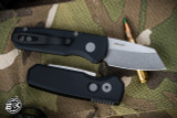 ProTech Runt 5 Automatic Folding Knife Black 1.9" Stonewash Reverse Tanto R5201