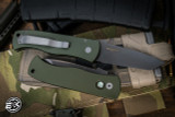 ProTech Emerson CQC7 Automatic Folding Knife OD Green 3.25" Chisel Tanto Smoky Grey DLC -Shot Show Special