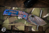 Medford TFF-1 Tactical Fighting Folder Knife Pink w/Blue-Violet Diamond Gator Sculpted Titanium 4.0" Vulcan