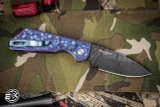 ProTech Strider PT+ Custom Automatic Folding Knife Titanium Purple Gridlock 3" Damascus PT+ 2024.003