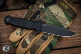 Demko Knives Armiger 4 Fixed Blade Knife Black 4.2" Clip Point Black