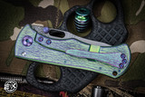 John Gray Rostrum Carbon Fiber, Green Barked Titanium 3.25" Satin Tanto
