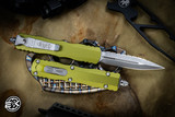 Microtech Dirac OTF Automatic Knife OD Green 3" Dagger Stonewash Apocalyptic Serrated 225-12APOD
