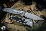 Microtech Socom Elite Manual Folding Knife Natural Clear Gray 4" Clip Point Apocalyptic Stonewash Serrated 160-11APNC