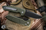 ProTech Rockeye Automatic Folding Knife Textured OD Green 3.4" Smoky Grey DLC  LG327-GREEN