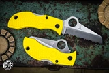 Spyderco Manbug Salt H2 Lightweight Folding Knife Yellow FRN 2" H-2 SpyderEdge Satin MYLS
