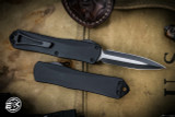  Heretic Knives Manticore E OTF Automatic Knife 3" Dagger Two Tone Black H028-10A-T