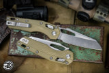 Microtech Standard Issue "MSI" Ram-LOK Manual Folding Knife OD Green 3.85" Stonewash 210T-10PMOD