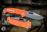 Demko Knives MG AD20S Orange G10 Shark Lock Folder 20CV Clip Point Stonewas