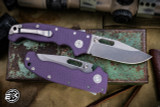 Demko Knives MG AD20S Purple G10 Shark Lock Folder 20CV Clip Point Stonewash