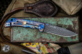 Spartan Blades Custom SHF Harsey Folding Knife "Storm Watch" Titanium 4" Damascus